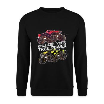 Camion monstre - Sweat-shirt Unisexe - noir - Devant - Alina (178cm) & Michal (187cm)