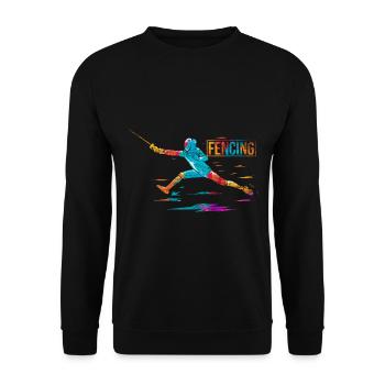 Fechten Polygon - Unisex Pullover - Schwarz - Vorne - Alina (178cm) & Michal (187cm)