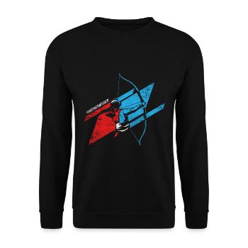Bogenschießen - Unisex Pullover - Schwarz - Vorne - Alina (178cm) & Michal (187cm)