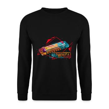 harmonica - Sweat-shirt Unisexe - noir - Devant - Alina (178cm) & Michal (187cm)