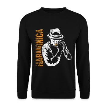 harmonica - Sweat-shirt Unisexe - noir - Devant - Alina (178cm) & Michal (187cm)
