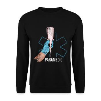 paramedic - Unisex Sweatshirt - black - Front - Alina (178cm) & Michal (187cm)