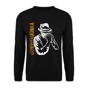 harmonica - Sweat-shirt Unisexe - noir - Devant - Alina (178cm) & Michal (187cm)
