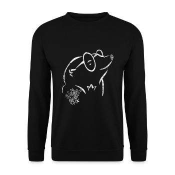 Maulwurf Geschenk - Unisex Pullover - Schwarz - Vorne - Alina (178cm) & Michal (187cm)