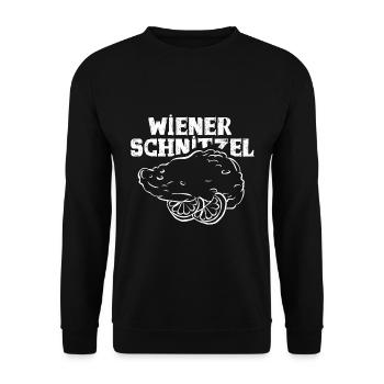 Wiener schnitzel - Unisex Pullover - Schwarz - Vorne - Alina (178cm) & Michal (187cm)