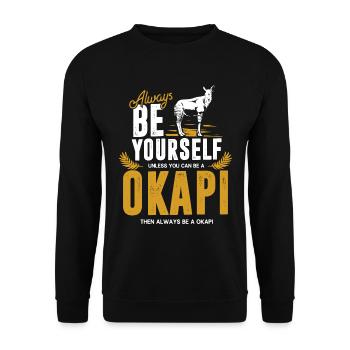 okapi - Unisex Sweatshirt - black - Front - Alina (178cm) & Michal (187cm)
