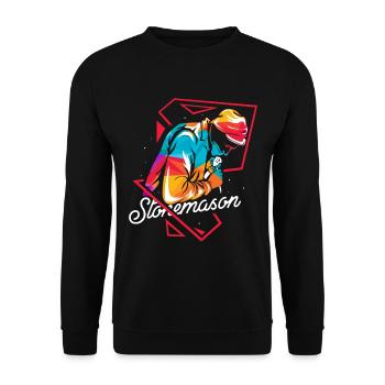 Stonemason polygon - Unisex Sweatshirt - black - Front - Alina (178cm) & Michal (187cm)