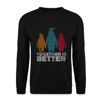 Penguin gang - Unisex Sweatshirt - black - Front - Alina (178cm) & Michal (187cm)