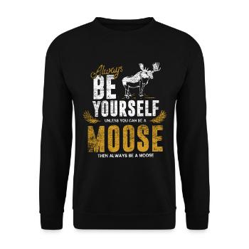 Moose gift - Unisex Sweatshirt - black - Front - Alina (178cm) & Michal (187cm)