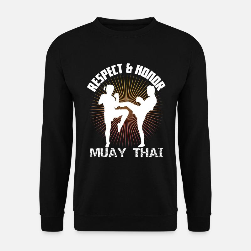 Muay Thai respect honor gift boxes - Unisex Sweatshirt - black