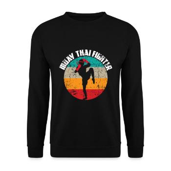 Muay Thai - Unisex Pullover - Schwarz - Vorne - Alina (178cm) & Michal (187cm)