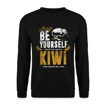Cadeau kiwi - Sweat-shirt Unisexe - noir - Devant - Alina (178cm) & Michal (187cm)