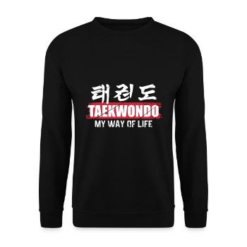 Taekwondo Tae Kwon Do Geschenk Verein MMA - Unisex Pullover - Schwarz - Vorne - Alina (178cm) & Michal (187cm)