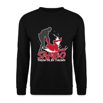 Sambo Combat Sport Gift - Unisex Sweatshirt - black - Front - Alina (178cm) & Michal (187cm)
