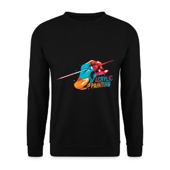 Polygone de peinture acrylique - Sweat-shirt Unisexe - noir - Devant - Alina (178cm) & Michal (187cm)