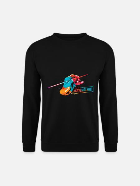 Acrylmalerei polygon - Unisex Pullover - Schwarz