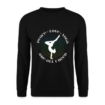 Yoga Hobby Sport Gift - Unisex Sweatshirt - black - Front - Alina (178cm) & Michal (187cm)
