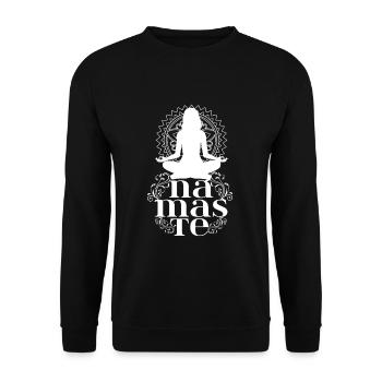 Yoga Namaste - Unisex Sweatshirt - black - Front - Alina (178cm) & Michal (187cm)