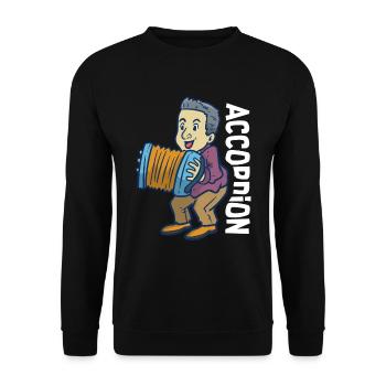 Akkordeon Geschenk - Unisex Pullover - Schwarz - Vorne - Alina (178cm) & Michal (187cm)