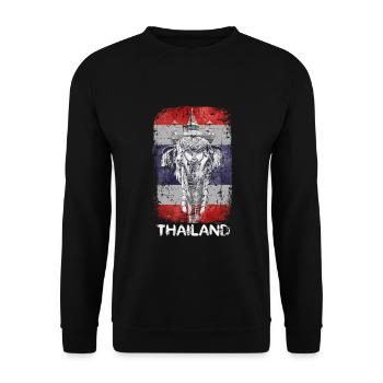 Éléphant de vacances en Thaïlande - Sweat-shirt Unisexe - noir - Devant - Alina (178cm) & Michal (187cm)