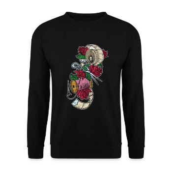 sew - Unisex Sweatshirt - black - Front - Alina (178cm) & Michal (187cm)