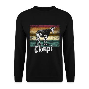 Okapi gift - Unisex Sweatshirt - black - Front - Alina (178cm) & Michal (187cm)