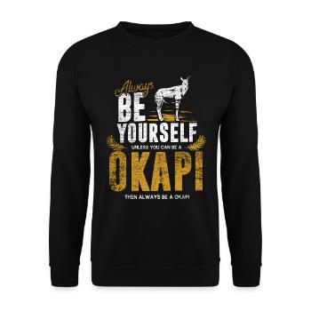 Okapi gift - Unisex Sweatshirt - black - Front - Alina (178cm) & Michal (187cm)