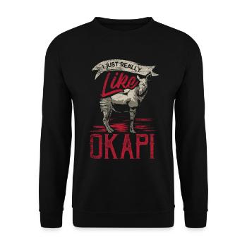 Okapi gift - Unisex Sweatshirt - black - Front - Alina (178cm) & Michal (187cm)