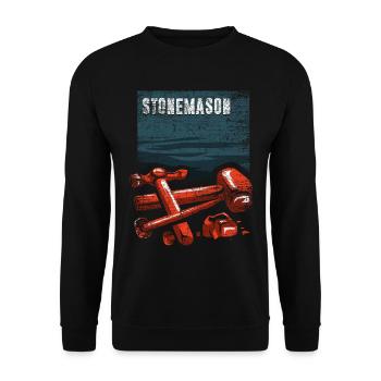 Stonemason gift - Unisex Sweatshirt - black - Front - Alina (178cm) & Michal (187cm)