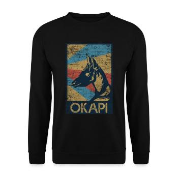 Okapi gift - Unisex Sweatshirt - black - Front - Alina (178cm) & Michal (187cm)