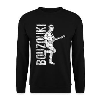 Cadeau Bouzouki - Sweat-shirt Unisexe - noir - Devant - Alina (178cm) & Michal (187cm)