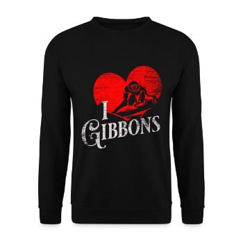 Cadeau Gibbon - Sweat-shirt Unisexe - noir - Devant - Alina (178cm) & Michal (187cm)