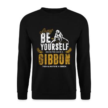 Cadeau Gibbon - Sweat-shirt Unisexe - noir - Devant - Alina (178cm) & Michal (187cm)