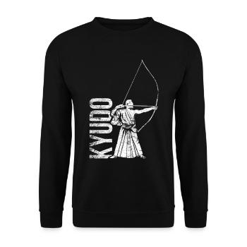 Kyudo Geschenk - Unisex Pullover - Schwarz - Vorne - Alina (178cm) & Michal (187cm)