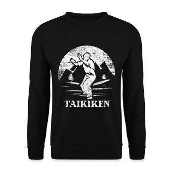 Taikiken Geschenk - Unisex Pullover - Schwarz - Vorne - Alina (178cm) & Michal (187cm)