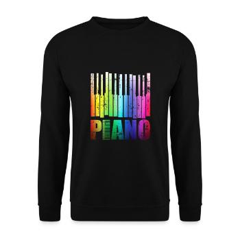 piano - Sweat-shirt Unisexe - noir - Devant - Alina (178cm) & Michal (187cm)