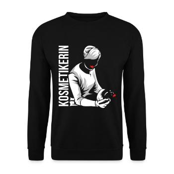 Kosmetikerin - Unisex Pullover - Schwarz - Vorne - Alina (178cm) & Michal (187cm)