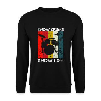 Schlagzeug Schlagzeuger Festival - Unisex Pullover - Schwarz - Vorne - Alina (178cm) & Michal (187cm)