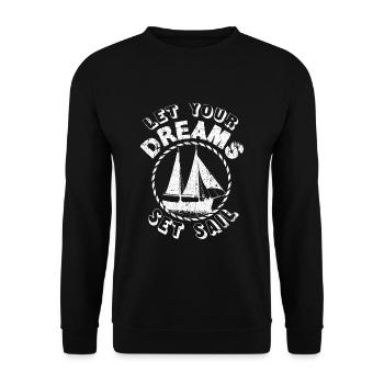 Segelboot - Unisex Pullover - Schwarz - Vorne - Alina (178cm) & Michal (187cm)