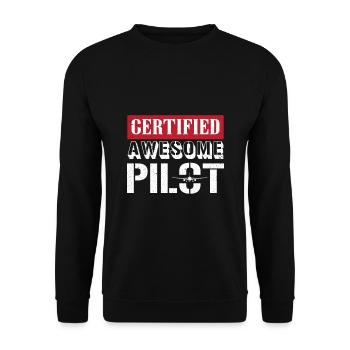 pilote - Sweat-shirt Unisexe - noir - Devant - Alina (178cm) & Michal (187cm)