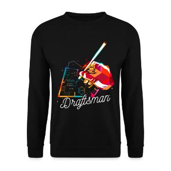 Bauzeichner Polygon - Unisex Pullover - Schwarz - Vorne - Alina (178cm) & Michal (187cm)