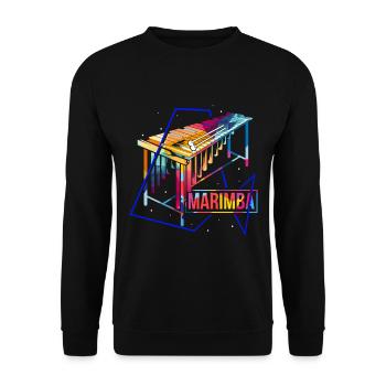 Marimba Polygon - Unisex Pullover - Schwarz - Vorne - Alina (178cm) & Michal (187cm)