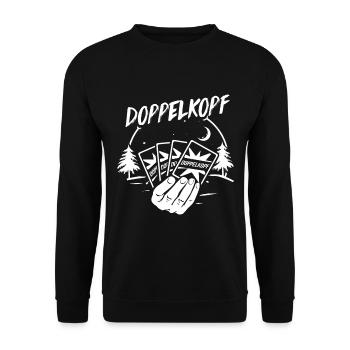 Doppelkopf Geschenk - Unisex Pullover - Schwarz - Vorne - Alina (178cm) & Michal (187cm)