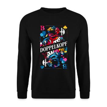 Doppelkopf Polygon - Unisex Pullover - Schwarz - Vorne - Alina (178cm) & Michal (187cm)