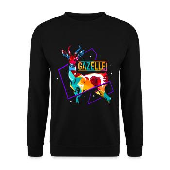 Gazelle polygon - Unisex Sweatshirt - black - Front - Alina (178cm) & Michal (187cm)