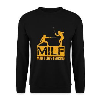 Fechten Mann Liebe - Unisex Pullover - Schwarz - Vorne - Alina (178cm) & Michal (187cm)