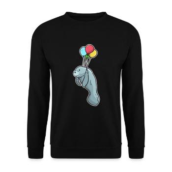 manatee - Unisex Sweatshirt - black - Front - Alina (178cm) & Michal (187cm)