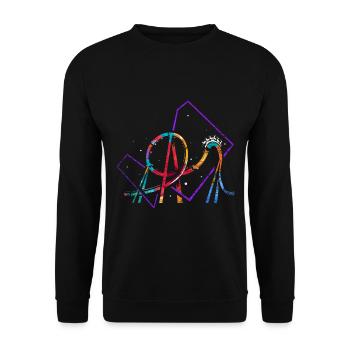 Cadeau de polygone de montagnes russes - Sweat-shirt Unisexe - noir - Devant - Alina (178cm) & Michal (187cm)