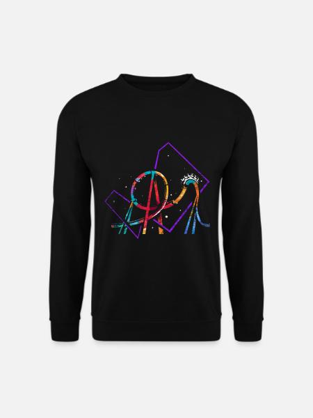 Achterbahn Polygon Geschenk - Unisex Pullover - Schwarz
