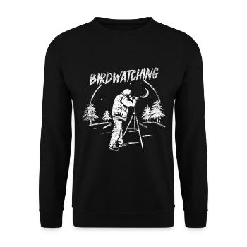 Vogelbeobachtung - Unisex Pullover - Schwarz - Vorne - Alina (178cm) & Michal (187cm)
